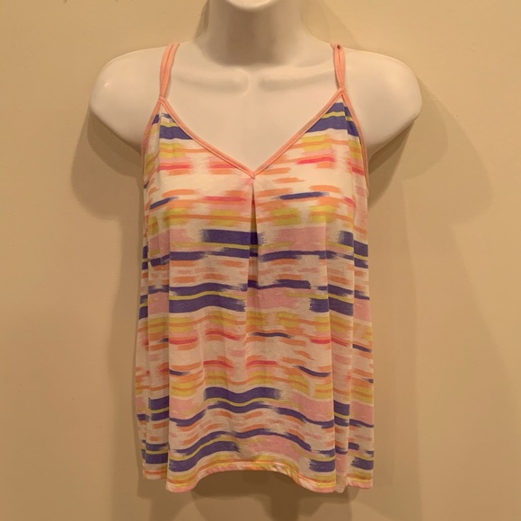 American Eagle Outfitters Tops - American Eagle Outfitters Racerback Tank/Peach, White, Pink, Blue, Yellow/Medium